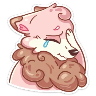 😢 perro, triste, llorando, animal, dibujos animados, pegatina telegram sticker