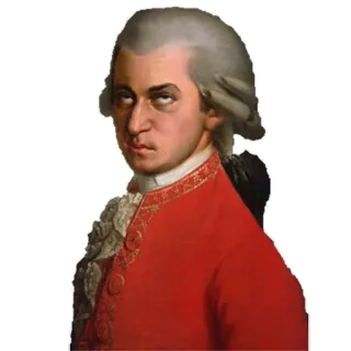 🙄 Mozart Mozart, composer, classical music, musician telegram sticker