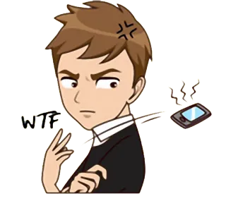 😡 WTF enojado, molesto, wtf, exasperado, celular, frustrado whatsapp sticker