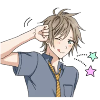 😋 anime, manga, winking, cute, cartoon, illustration telegram sticker