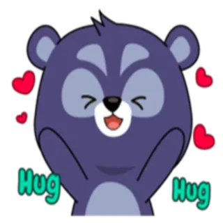 😍 Hug Hug câlin, ours, amour, mignon, dessin animé, amical, affection telegram sticker