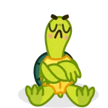 🙅‍♂️ カメ, 漫画, 悲しい, 動物, 可愛い telegram sticker