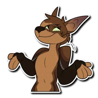 🙄 пожимает плечами, животное, антропоморфный, мультфильм telegram sticker