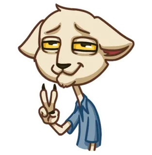 ✌️ cartoon, goat, peace, animal, funny telegram sticker