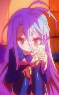 📸 Shiro No Game No Life Anime, Cô gái, Tóc tím, Shiro, No Game No Life whatsapp sticker