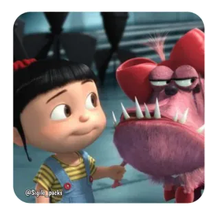 🥰 Agnes Despicable Me Cartoon, Figur, Agnes, Ich Einfach Unverbesserlich, animiert telegram sticker