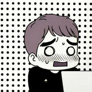 😰 в шоке, мультик, аниме, милый, пот, выражение, румянец whatsapp sticker