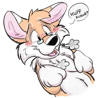 💕 HUFF *WHINE* Hund, Cartoon, Corgi, Jammern, Süß, Fröhlich telegram sticker