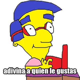 🥰 adivina a quien le gustas dessin animé, personnage, lunettes, drôle, humour, illustration telegram sticker