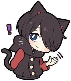 👋 katze, anime, neko, chibi, kawaii, süß, aufkleber whatsapp sticker