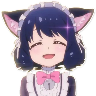 😄 Аниме, Неко, Горничная, Милый telegram sticker