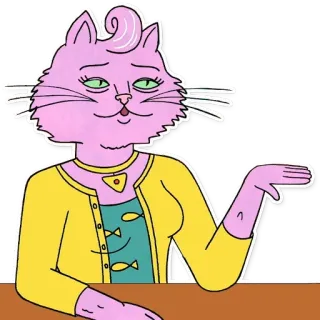 🤗 Princess Carolyn BoJack Horseman кот, мультфильм, телешоу, персонаж, Принцесса Кэролин, Конь БоДжек telegram sticker