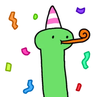⚪️ fête, célébration, confettis, chapeau, dessin animé, festif whatsapp sticker