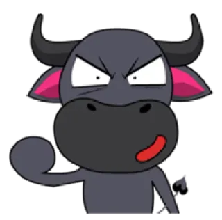 😡 Hoạt hình, Giận dữ, Động vật, Bò đực, Ác quỷ, Sừng telegram sticker