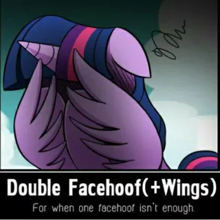 😑 Twilight Sparkle My Little Pony Double Facehoof(+Wings)
For when one facehoof isn't enough Facepalm, Avergonzado, Twilight Sparkle, My Little Pony, Facehoof, Pony, Dibujos animados telegram sticker
