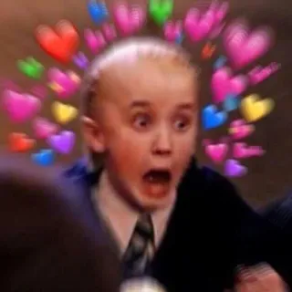 🤠 Draco Malfoy Harry Potter draco malfoy, harry potter, amor, corações, animado, chocado telegram sticker