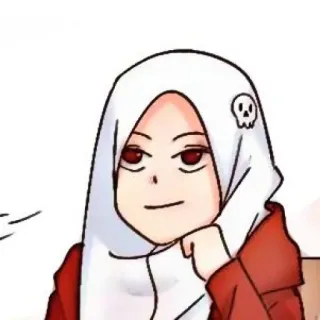 🌺 Hijab, Islamico, Musulmano, Teschio, Cartone animato, Donna, Velo whatsapp sticker