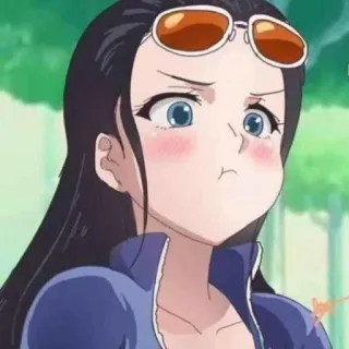 😳 Nico Robin One Piece Nico Robin, One Piece, Anime, Cartoon, Weiblich, Charakter telegram sticker