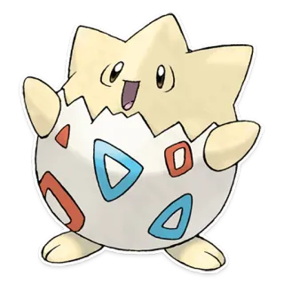 🙌 Togepi Pokemon 宝可梦, 波克比, 可爱, 蛋, 宝宝 whatsapp sticker