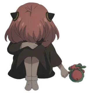 😞 Anya Forger Spy x Family Anime, Menangis, Sedih, Gadis Anime, Anya, Spy x Family whatsapp sticker
