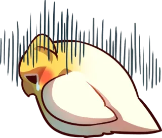 😢 悲しい, 泣く, 鳥, 感情的, 苦悩, 動揺 telegram sticker