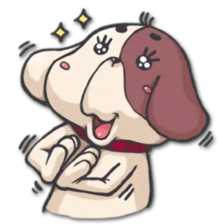👏 pies, kreskówka, szczęśliwy, zwierzę, naklejka telegram sticker