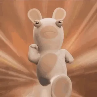 😰 rabbids, dibujos animados, corriendo, 3d, arte digital whatsapp sticker
