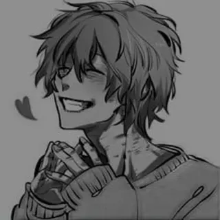 🖤 Anime, Personaje, Retrato, Sonriendo, Manga telegram sticker