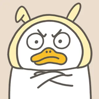 😠 утка, мультфильм, животное, злой, кролик, милый, желтый whatsapp sticker
