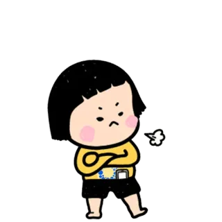 😏 怒り, 漫画, イライラ, キャラクター, 表情, 不機嫌 telegram sticker