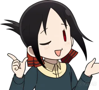😜 Аниме, Кагуя-сама, Любовь это война, Чиби, Милый, Подмигивание, Персонаж telegram sticker