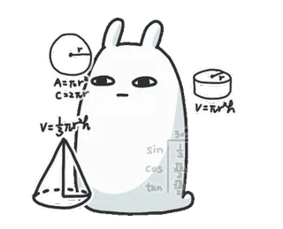 😐 maths, formules, géométrie, cercle, cône, cylindre, personnage telegram sticker