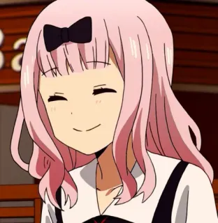 💈 Chika Fujiwara Kaguya-sama: Love Is War anime, chika, kawaii, pink hair, smiling, cute, kaguya-sama telegram sticker