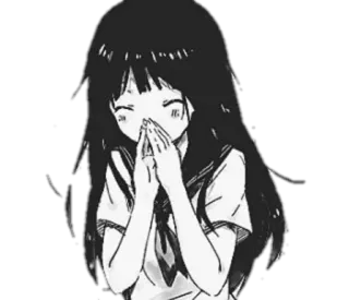🙏 Anime, Gadis, Manga, Menangis, Sedih telegram sticker
