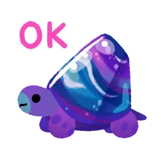 ✨ OK żółw, galaktyka, słodki, zwierzę, kosmos telegram sticker