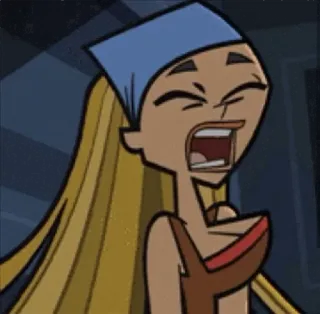 😭 Lindsay Total Drama мультфильм, анимированный, персонаж, подросток, Линдси, Total Drama telegram sticker