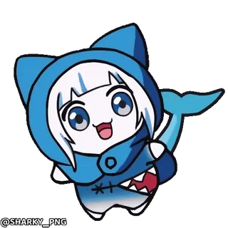 🥳 Gawr Gura Hololive @SHARKY-PNG whatsapp sticker