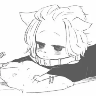 💛 Anime, Katzenohren, Chibi, Süß, Kawaii, Manga telegram sticker