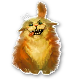 🤩 mèo, động vật, hài hước, hoạt hình, màu cam, thú cưng telegram sticker