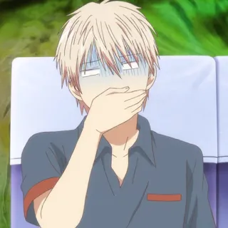 🎵 anime, imbarazzato, goffo, scioccato, personaggio anime, divertente, sorpreso, ragazzo anime whatsapp sticker