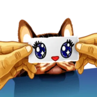 😌 кот, животное, милый, рисунок, глаза, каваий whatsapp sticker