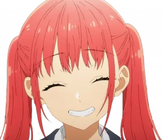 😁 anime, menina, sorriso, cabelo ruivo, fofa telegram sticker