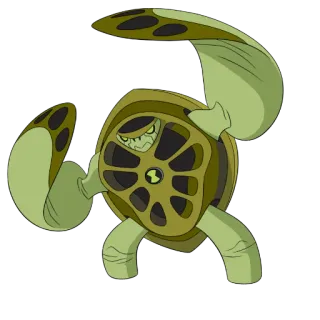 😎 Terraspin Ben 10 мультфильм, персонаж, Терраспин, инопланетянин, Бен 10 telegram sticker