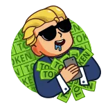 😪 TOKEN argent, business, finance, investissement, mème, wallstreetbets telegram sticker
