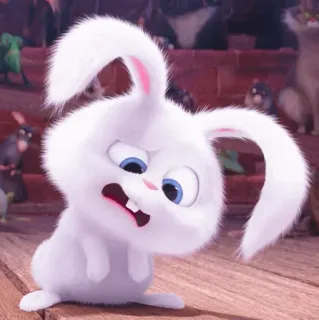 ☁️ Snowball The Secret Life of Pets coniglio, cartone animato, animale, carino, bianco, animale domestico whatsapp sticker