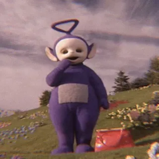 💭 Tinky Winky Teletubbies Télétubbies, Tinky Winky, Violet, Émission TV, Enfants telegram sticker