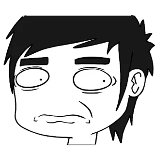 😳 Desenho animado, Ilustração, Rosto, Expressão, Engraçado, Meme telegram sticker