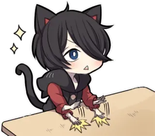 ✨ 애니메이션, 고양이, 카와이, 귀여운, 반짝이, 만화, SD캐릭터, 만화영화 telegram sticker