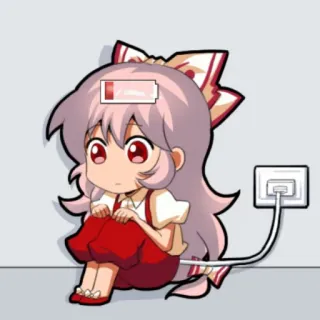 🔋 Loading Чиби, Аниме, Зарядка, Низкий заряд, Милый telegram sticker