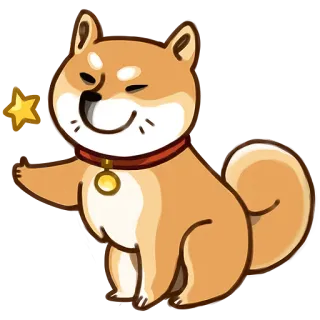 👍 cane, shiba inu, carino, stella, amichevole, animale domestico telegram sticker